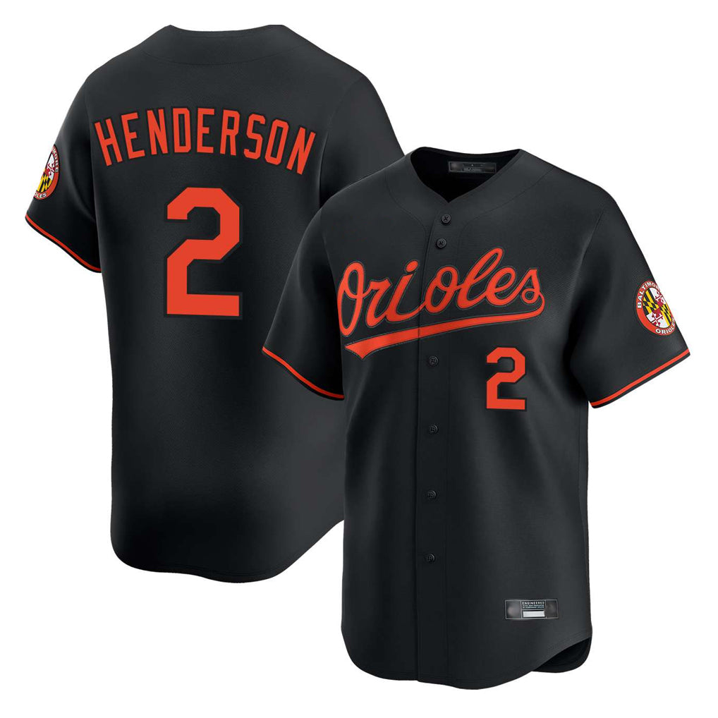 B.Orioles #2 Gunnar Henderson Player Black Limited Home Game Jdoa Stitched Jerseys