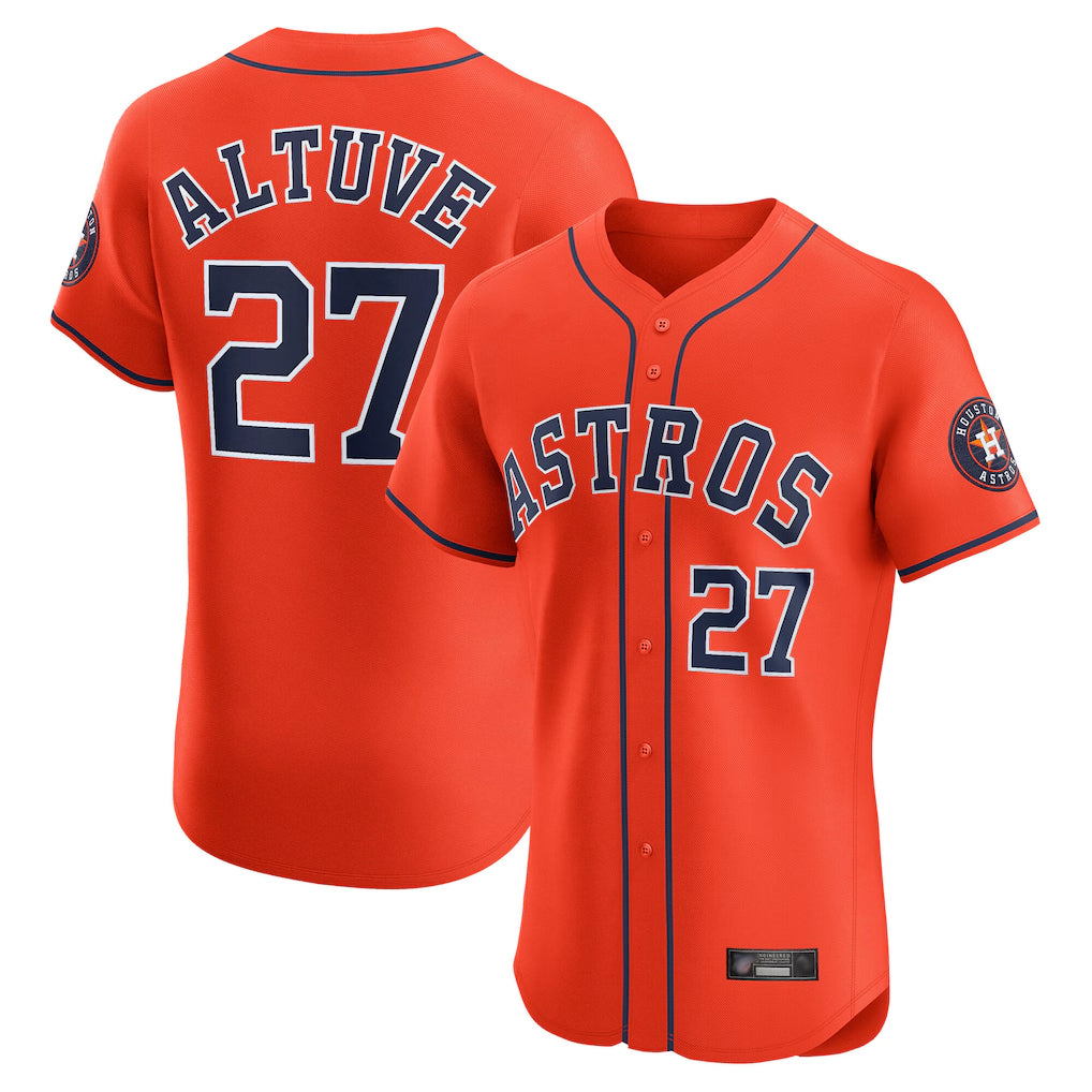 H.Astros #27 Jose Altuve Player Orange Home Limited Elite Jdoa Stitched Jerseys
