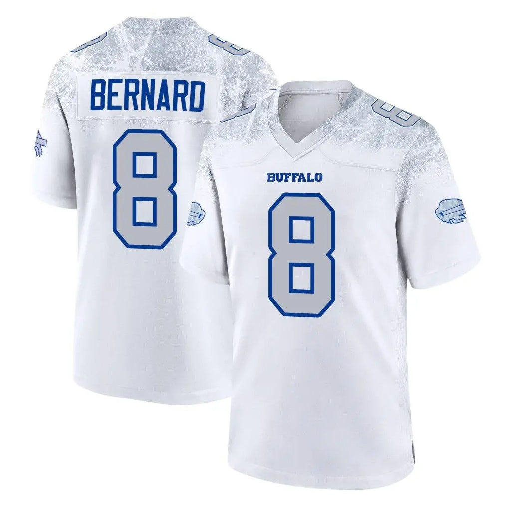 B.Bills #8 Terrel Bernard Player White Rivalries Collection Game Jdoa Stitched Jerseys