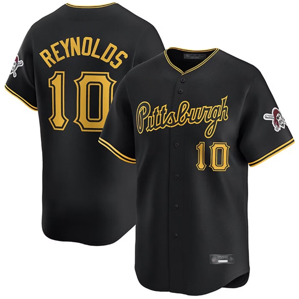 P.Pirates #10 Bryan Reynolds Player Black Alt Home Limited Jdoa Stitched Jerseys