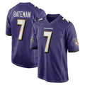 B.Ravens #7 Rashod Bateman Player Purple Home Game Jdoa Stitched Jerseys