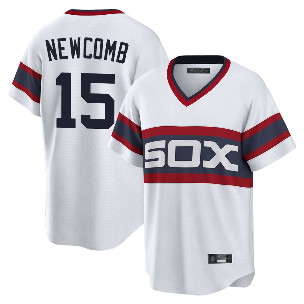 C.White Sox #15 Sean Newcomb Player White T-shirt Home Game Jdoa Stitched Jerseys