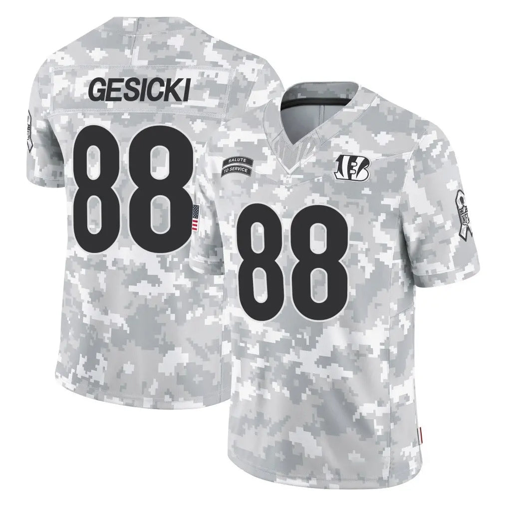 C.Bengals #88 Mike Gesicki Player Arctic Camo Salute to Service Limited Jdoa Stitched Jerseys