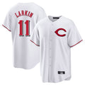 C.Reds #11 Barry Larkin Player White Home Game Jdoa Stitched Jerseys