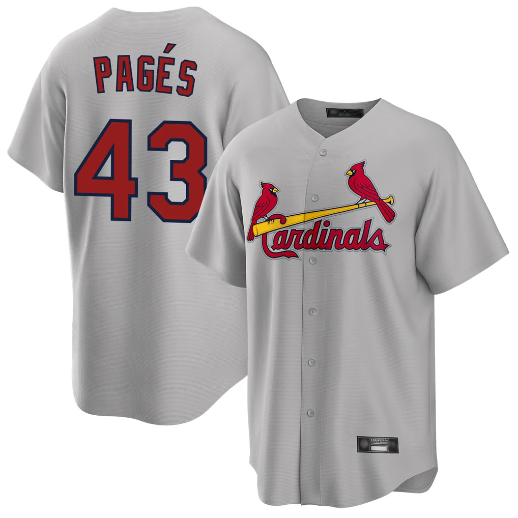 St. Louis Cardinals #43 Pedro Pages Player Gray Home Game Jdoa Stitched Jerseys