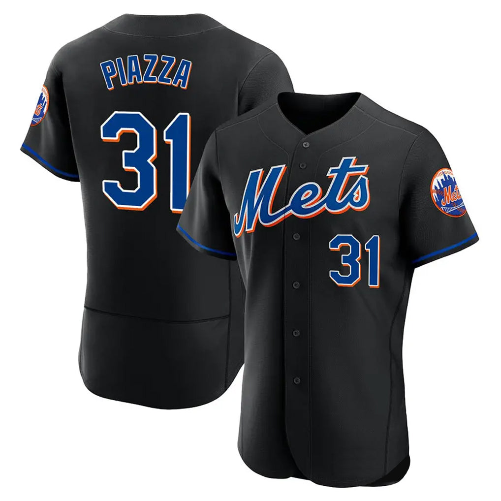 NY.Mets #31 Mike Piazza Player Black Replica Home Limited Elite Jdoa Stitched Jerseys