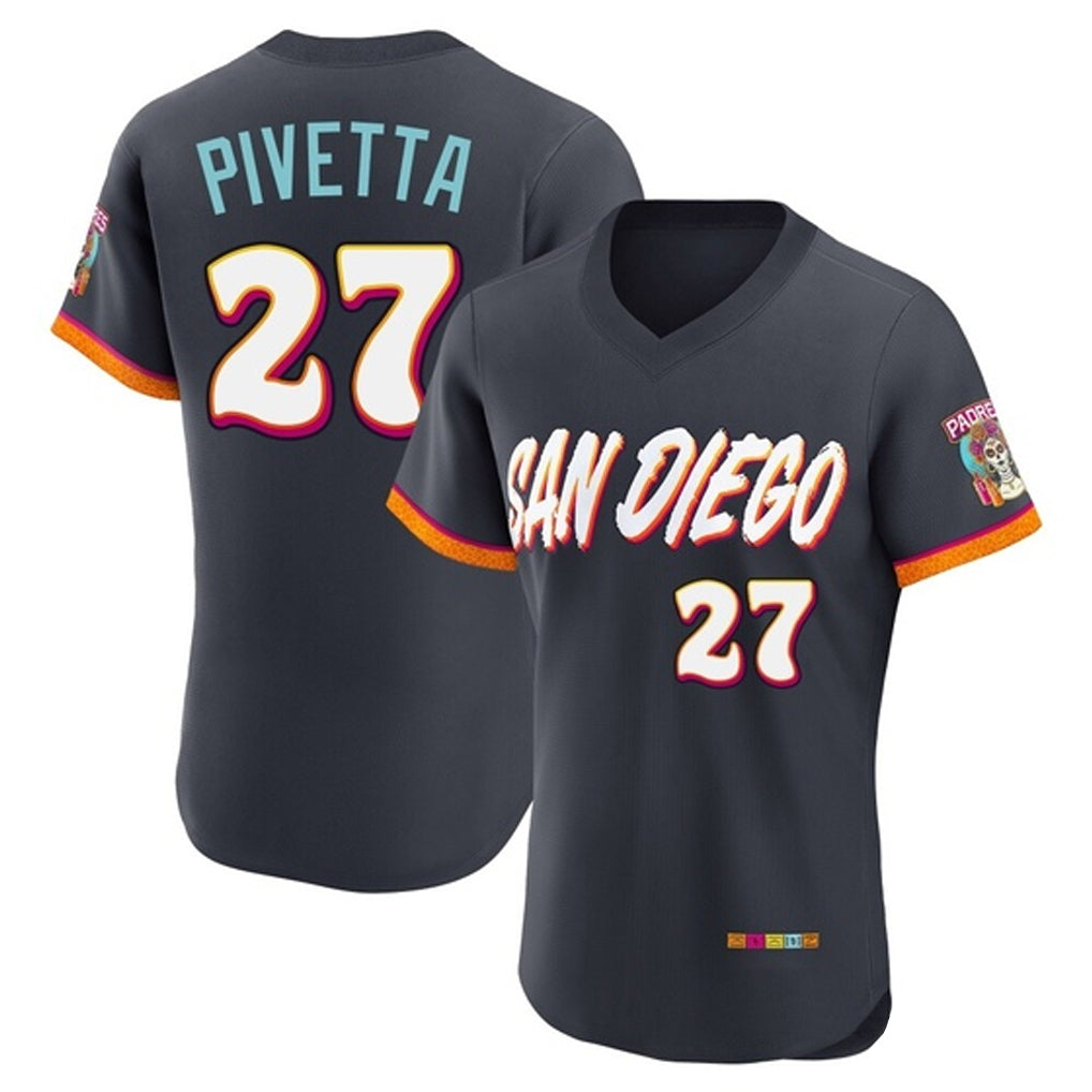 S.Diego Padres #27 Nick Pivetta Player Obsidian 2026 City Connect Home Limited Elite T-shirt Jdoa Stitched Jerseys