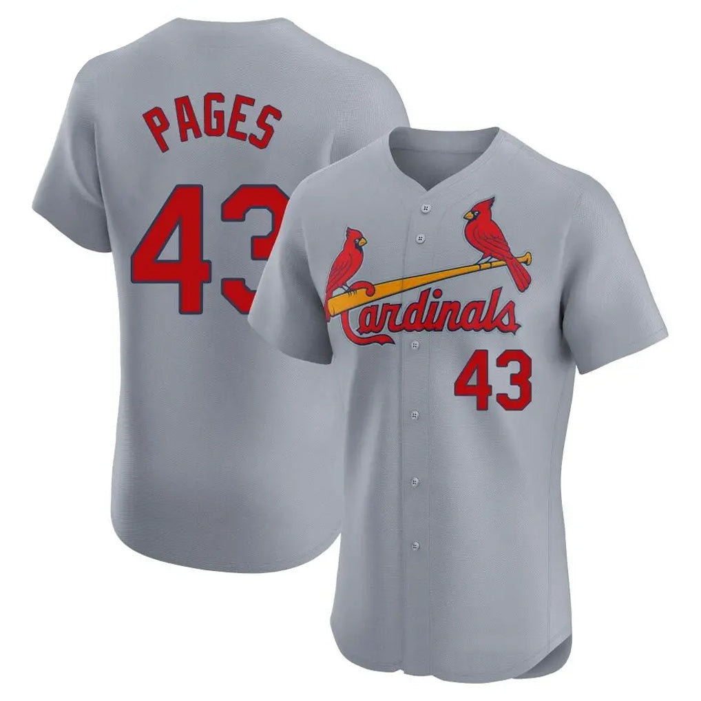 St. Louis Cardinals #43 Pedro Pages Player Gray Home Limited Elite Jdoa Stitched Jerseys