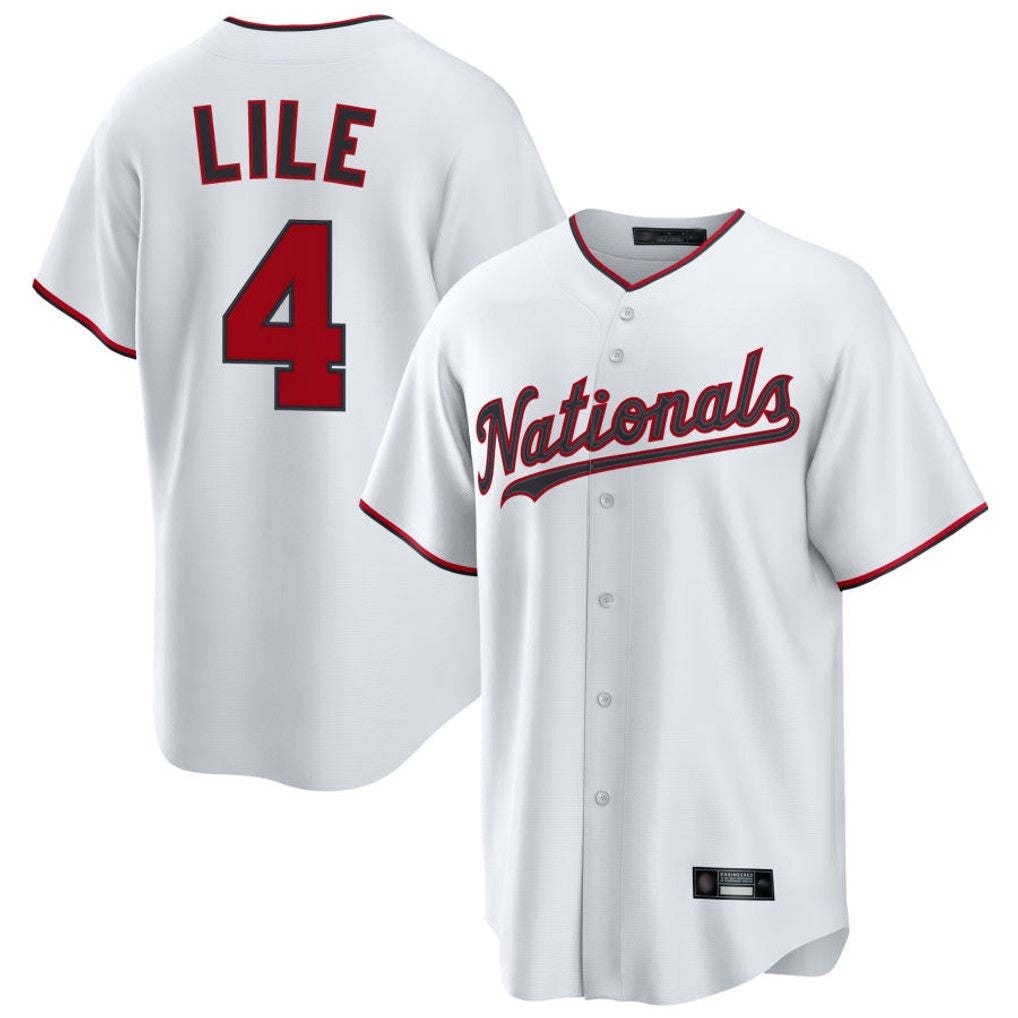 W.Nationals #4 Daylen Lile Player White Replica Game Jdoa Stitched Jerseys