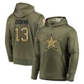 D.Cowboys #13 Caleb Downs Player Olive Salute to Service Pullover Hoodies Home Game Jdoa Stitched Jerseys