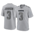 LV.Raiders #3 Taron Johnson Player Gray Atmosphere Fashion Limited Game Stitched Jerseys