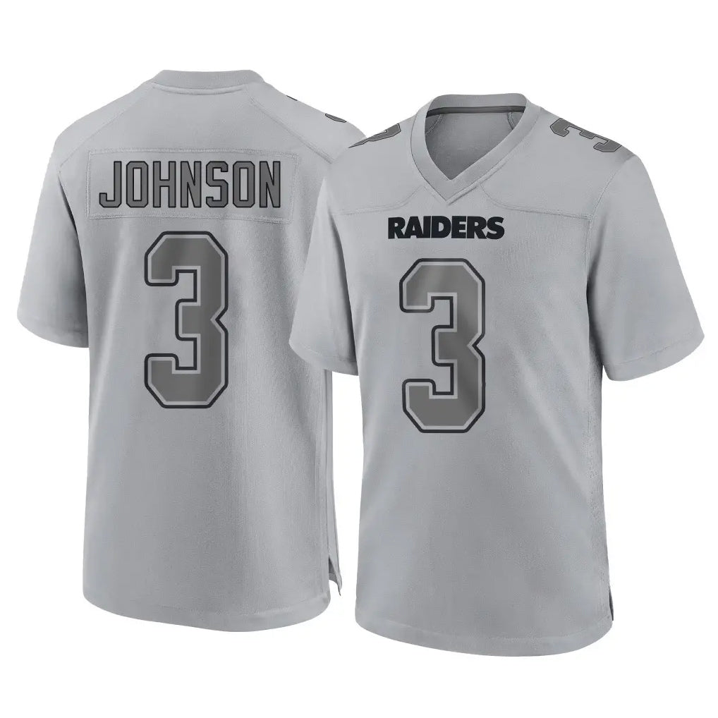 LV.Raiders #3 Taron Johnson Player Gray Atmosphere Fashion Limited Game Stitched Jerseys