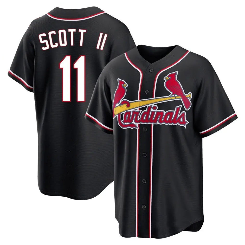 St. Louis Cardinals #11 Victor Scott II Player Black Carbon Fashio Game Jdoa Stitched Jerseys