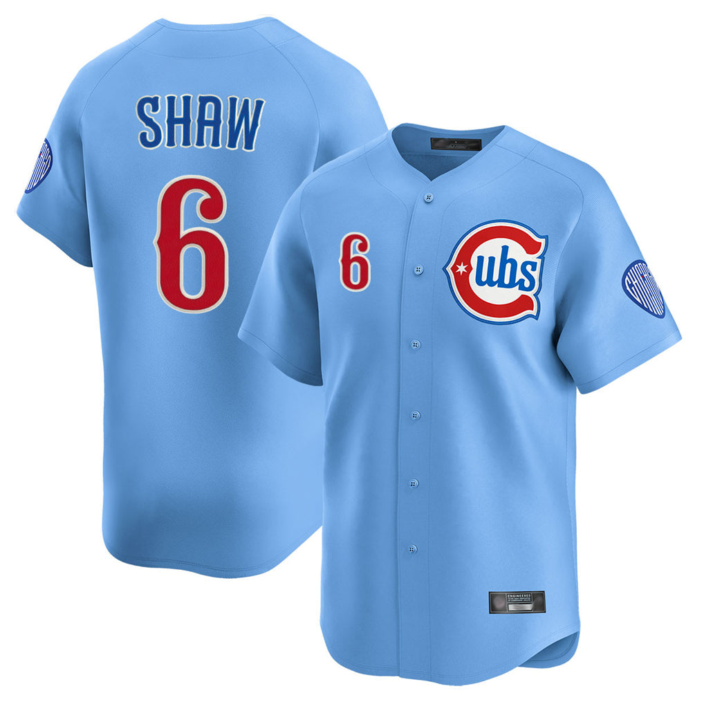 C.Cubs #6 Matt Shaw Player Light Blue Limited Home Jdoa Stitched Jerseys