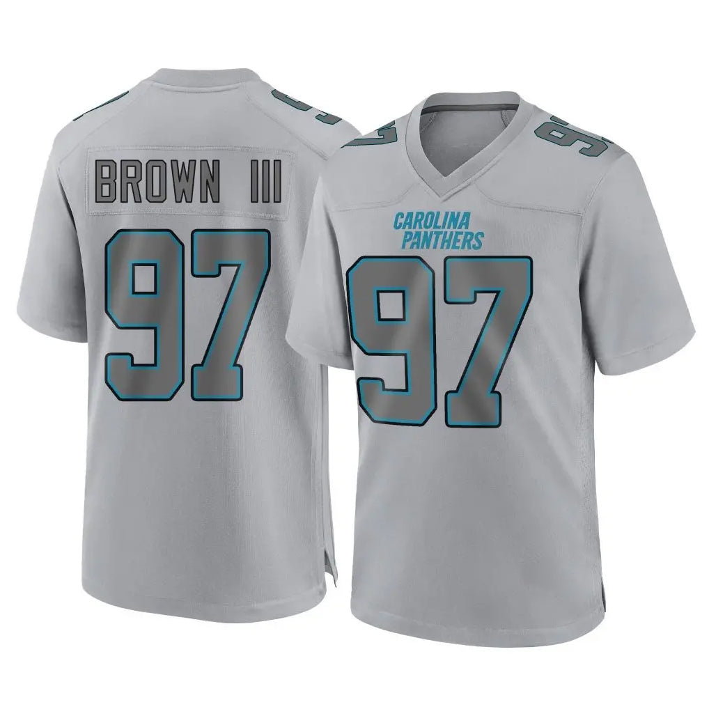 C.Panthers #97 Bobby Brown III Player Gray Atmosphere Fashion Game Jdoa Stitched Jerseys