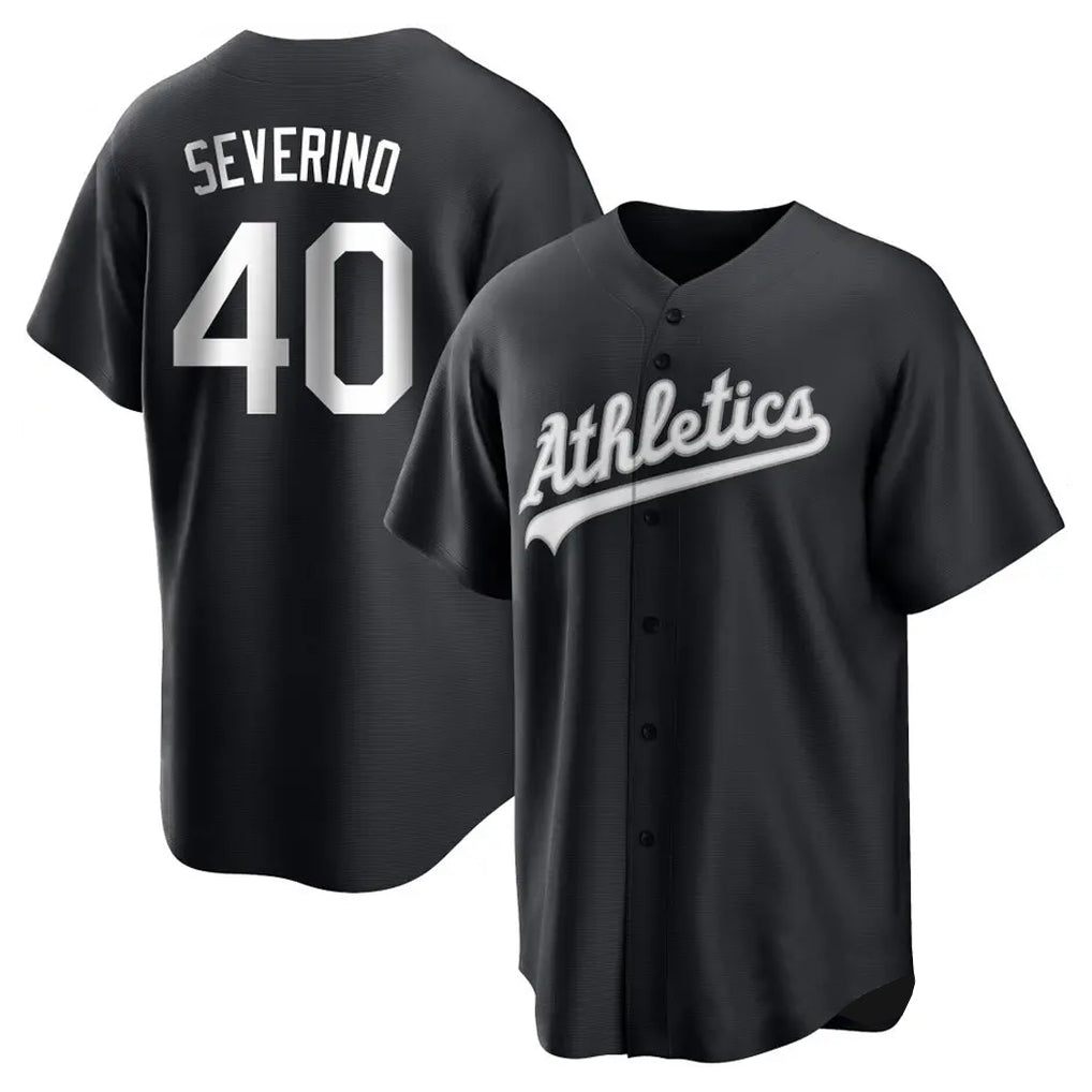 Athletics #40 Luis Severino Player Black Fashion Home Game Jdoa Stitched Jerseys