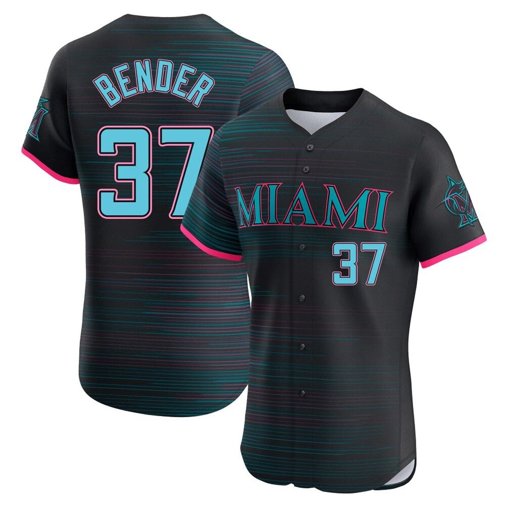 M.Marlins #37 Anthony Bender Player Black City Connect Home Limited Elite Jdoa Stitched Jerseys