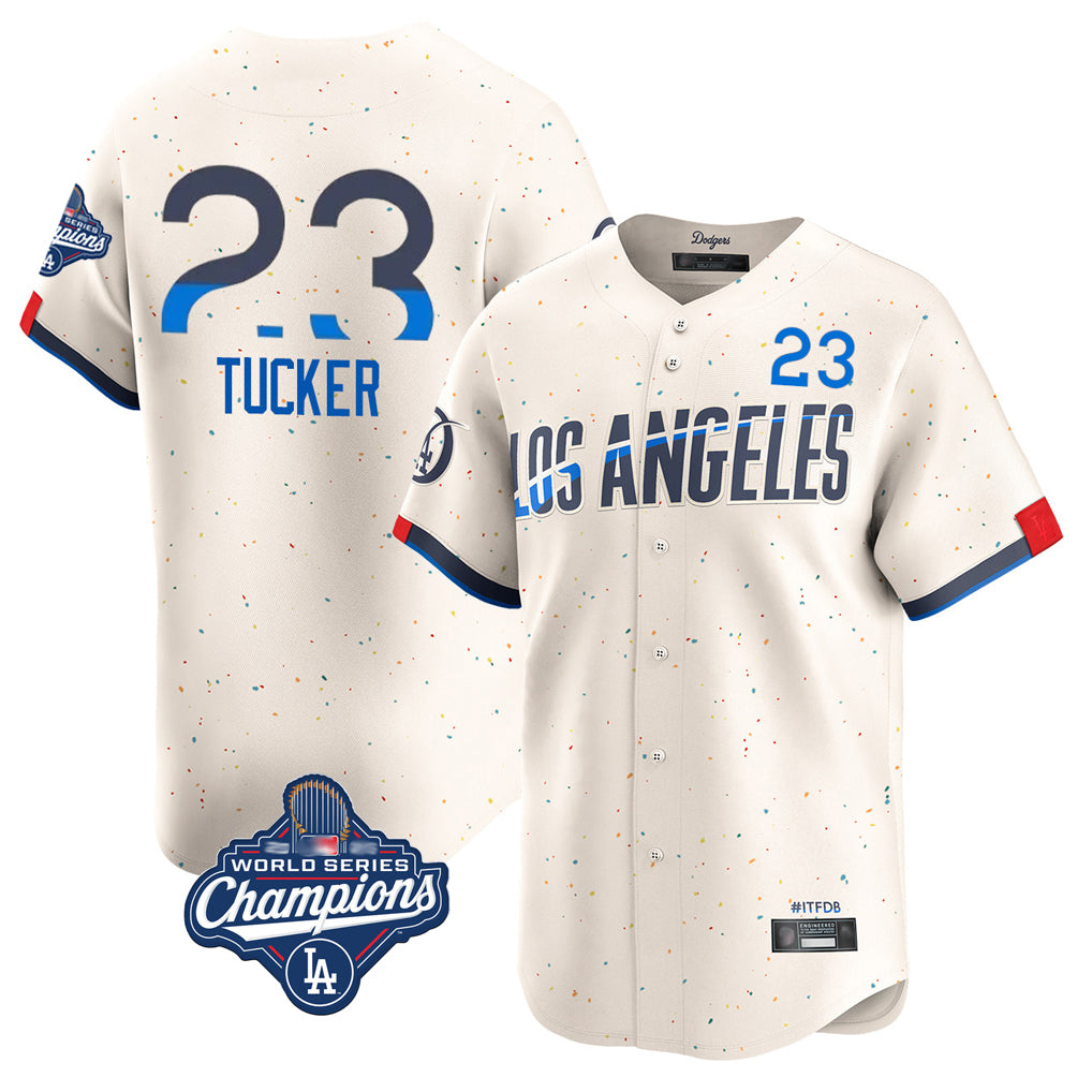 LA.Dodgers #23 Kyle Tucker Player Cream World Series Meet City Connect Limited Home Jdoa Stitched Jerseys