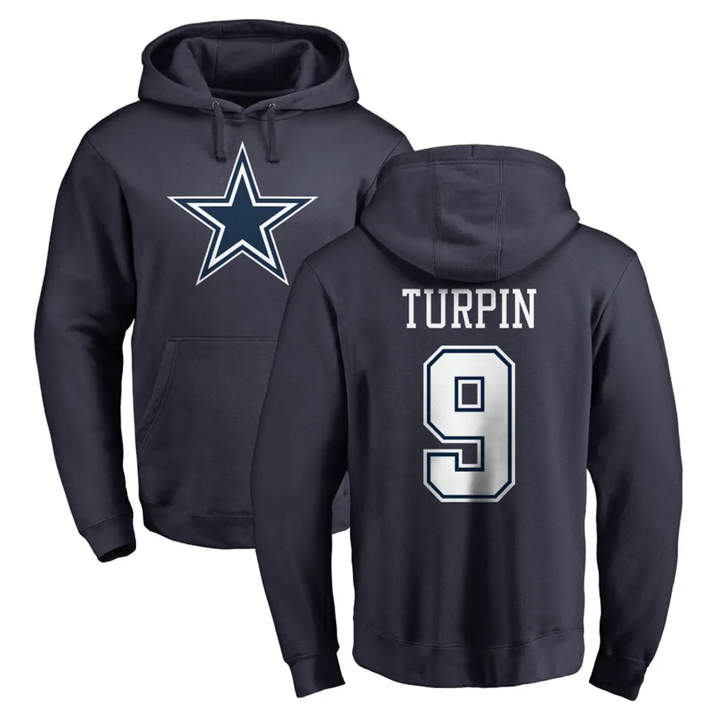 D.Cowboys #9 KaVontae Turpin Player Navy Pullover Hoodies Limited Jdoa Stitched Jerseys