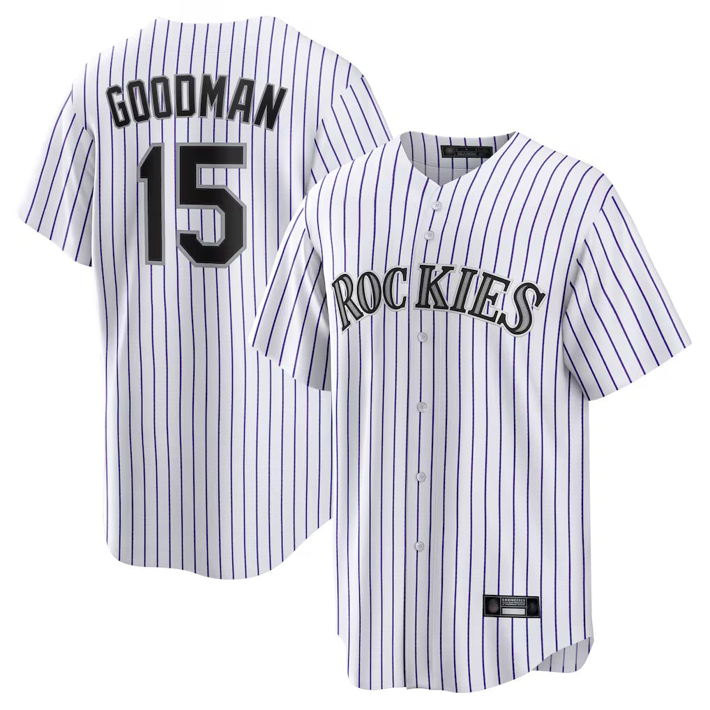 C.Rockies #15 Hunter Goodman Player White Game Home Jdoa Stitched Jerseys