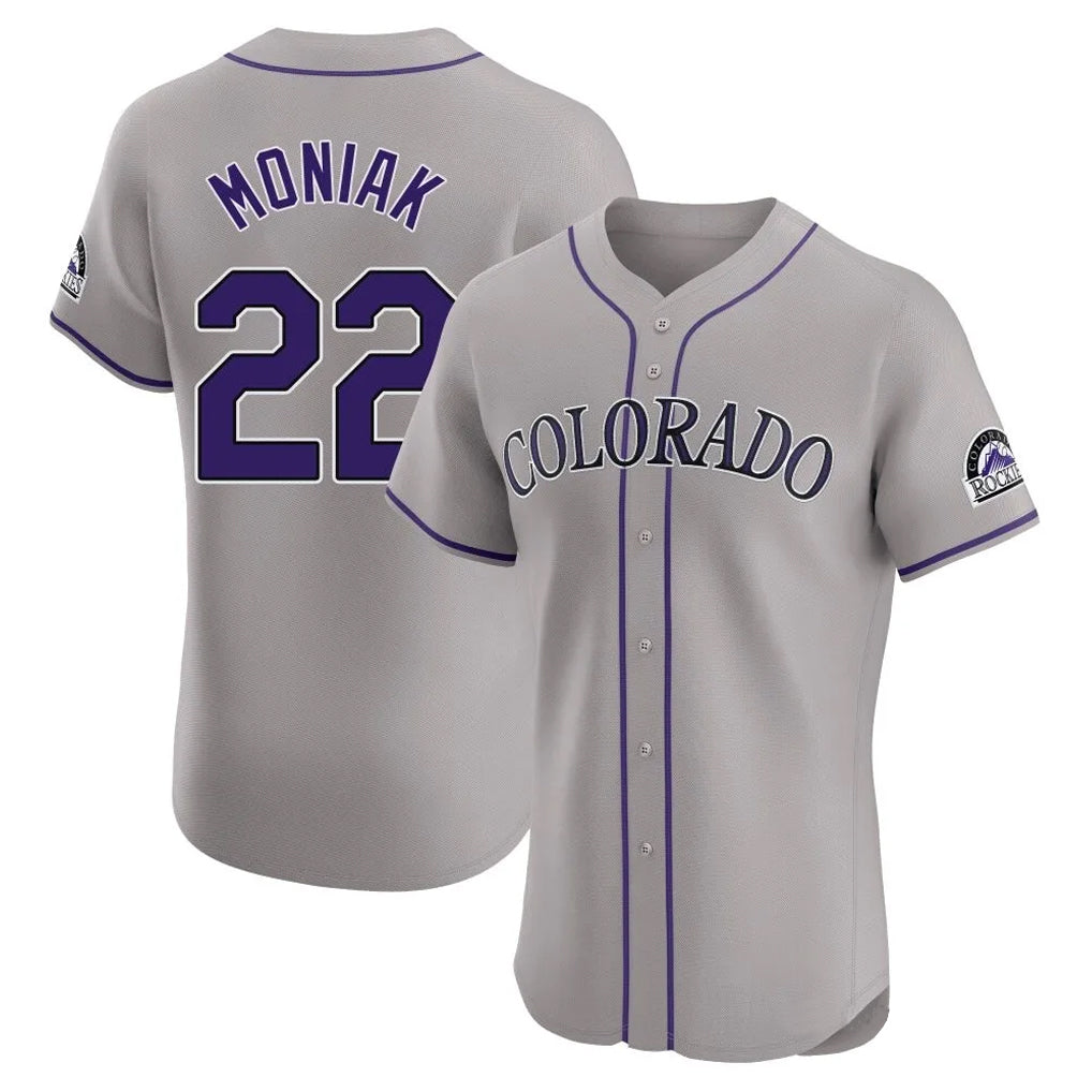 C.Rockies #22 Mickey Moniak Player Gray Limited Elite Home Jdoa Stitched Jerseys