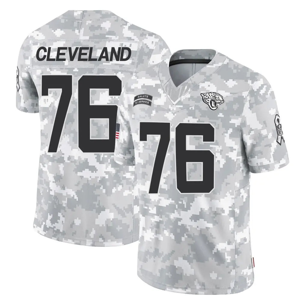 J.Jaguars #76 Ezra Cleveland Player Arctic Camo Salute To Service Limited Game Jdoa Stitched Jerseys