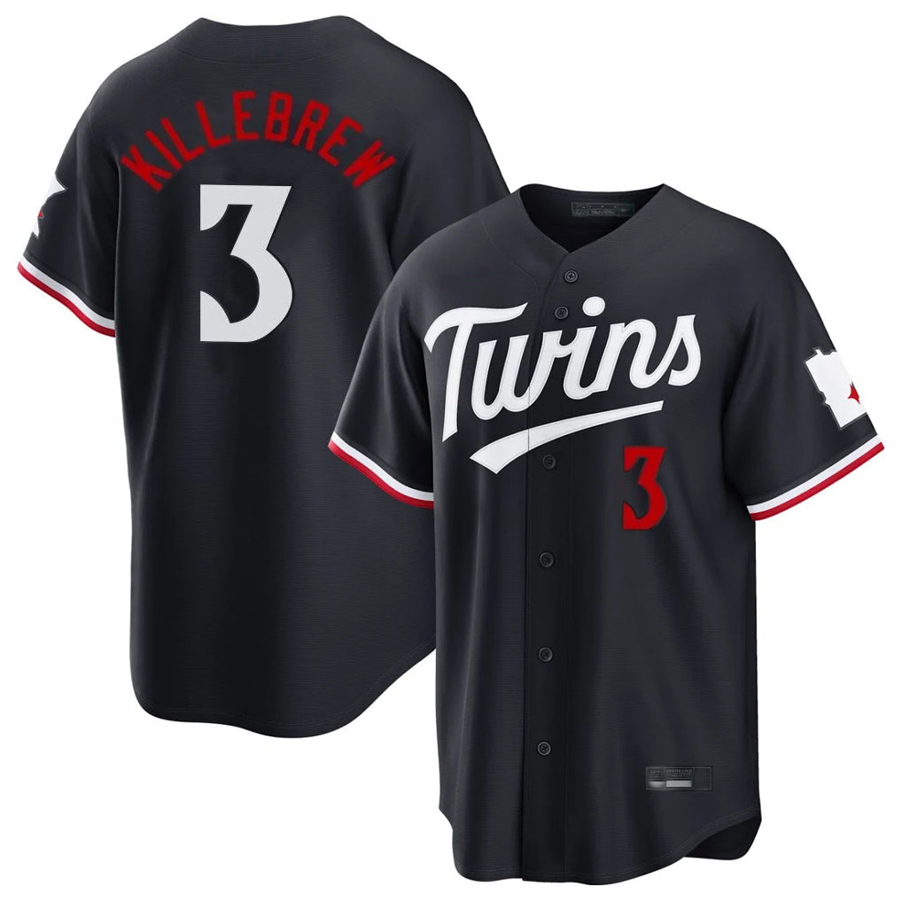 M.Twins #3 Harmon Killebrew Player Navy Home Game Jdoa Stitched Jerseys