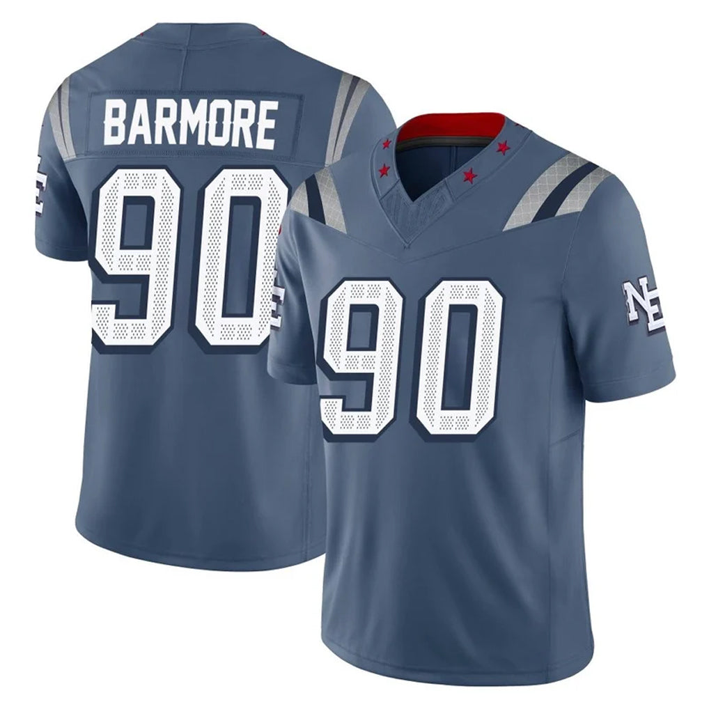 NE.Patriots #90 Christian Barmore Player Blue Limited Rivalries Collection Home Game Jdoa Stitched Jerseys
