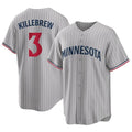 M.Twins #3 Harmon Killebrew Player Gray Game Limited Home Jdoa Stitched Jerseys