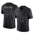 B.Bills #96 Deone Walker Player Black RFLCTV Limited Jdoa Stitched Jerseys