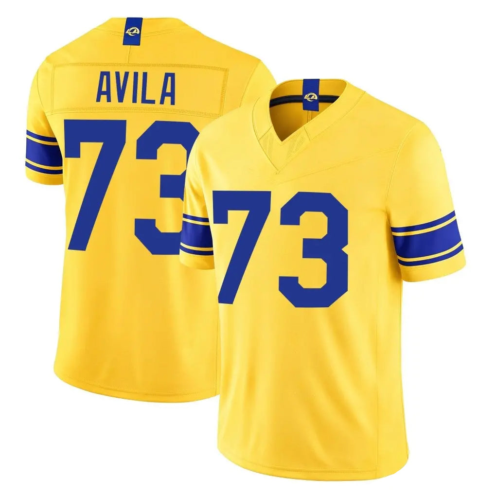 LA.Rams #73 Steve Avila Player Gold Limited Classic Sol Vapor F.U.S.E.Home Game Jdoa Stitched Jerseys