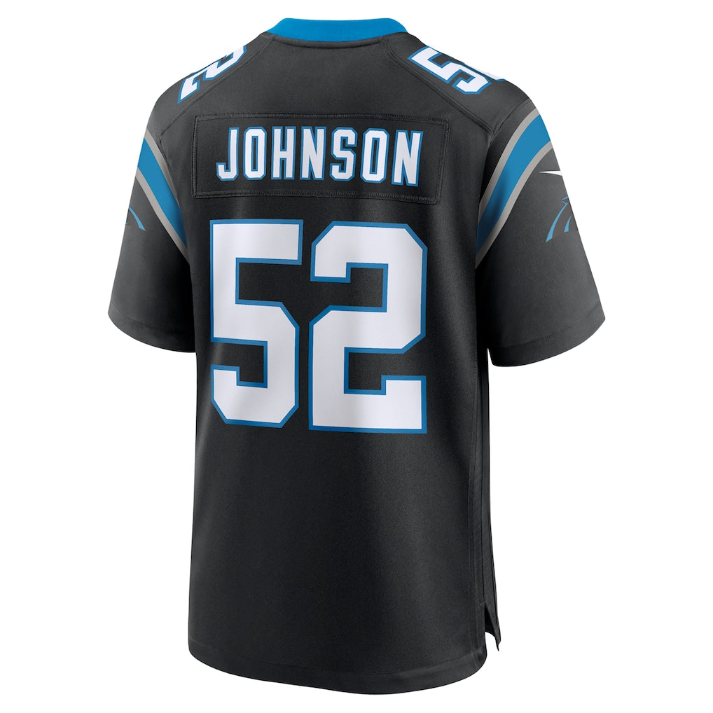 Jdoa C.Panthers #52 DJ Johnson Black Game Jersey