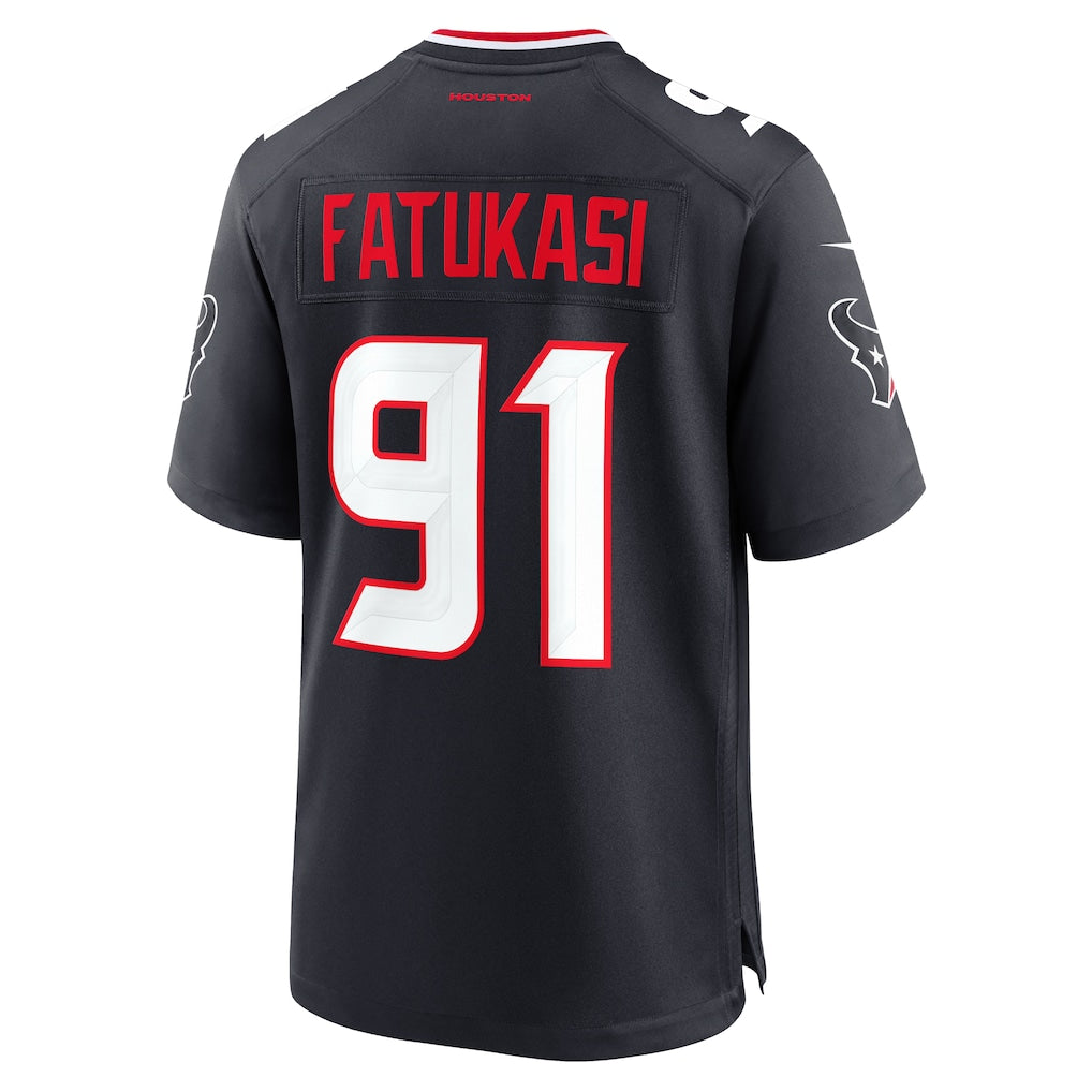 Jdoa H.Texans #91 Folorunso Fatukasi Navy Team Game Jersey