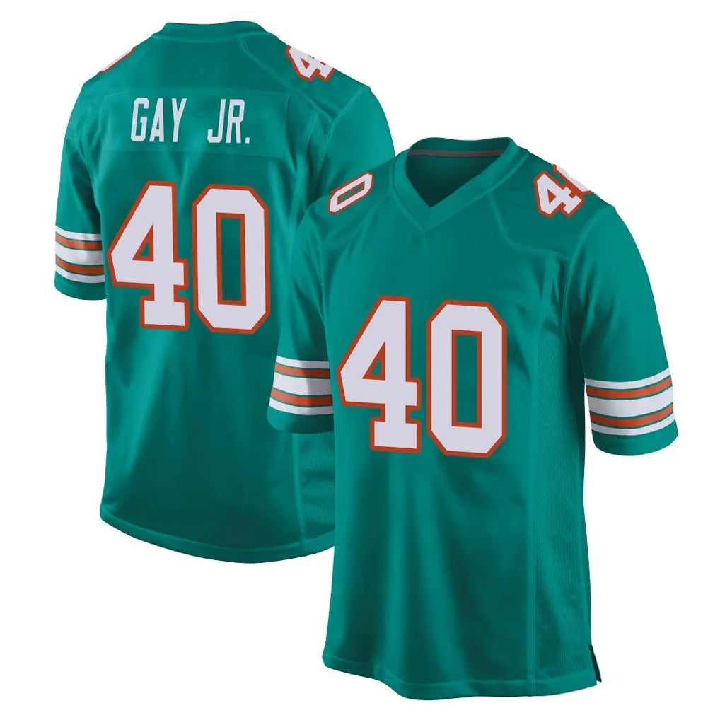 M.Dolphins #40 Willie Gay Jr. Player Aqua Alternate Home Game Jdoa Stitched Jerseys