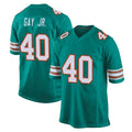 M.Dolphins #40 Willie Gay Jr. Player Aqua Alternate Home Game Jdoa Stitched Jerseys