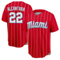 M.Marlins #22 Sandy Alcantara Player Red City Connect Home Game Jdoa Stitched Jerseys