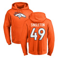 D.Broncos #49 Alex Singleton Player Orange Pullover Hoodie Limited Jdoa Stitched Jerseys