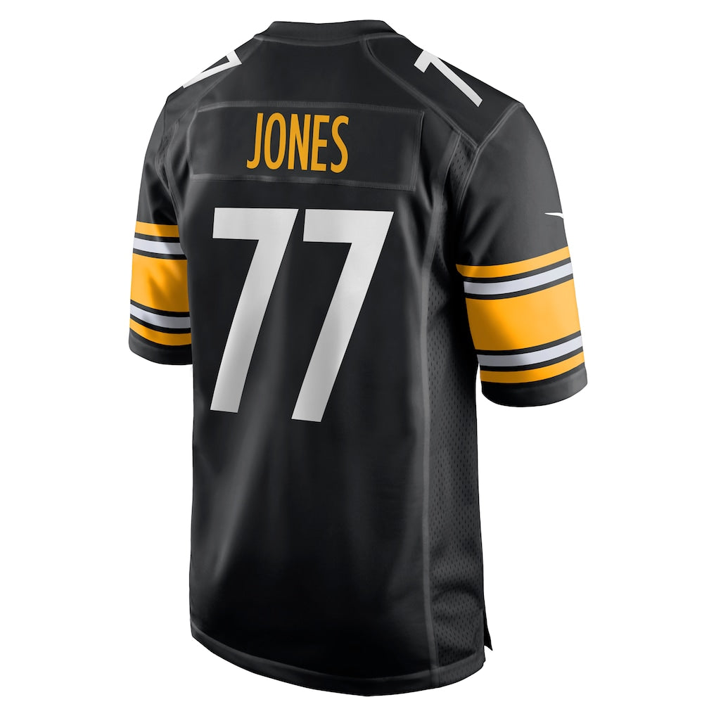 Jdoa P.Steelers #77 Broderick Jones Black Game Jersey