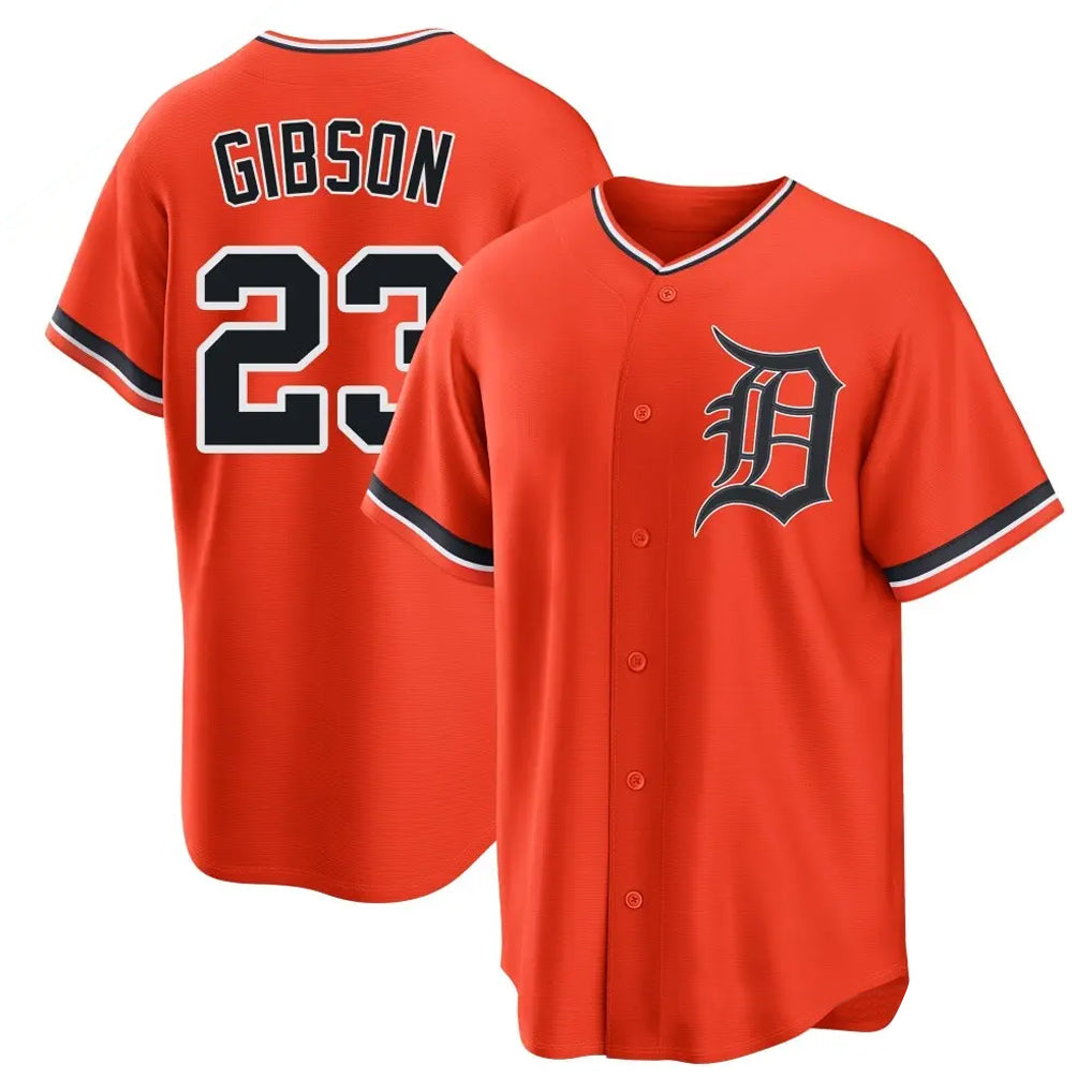 D.Tigers #23 Kirk Gibson Player Orange Home Game Jdoa Stitched Jerseys