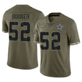 D.Cowboys #52 Tyler Booker Player Olive Salute to Service Limited Game Jdoa Stitched Jerseys