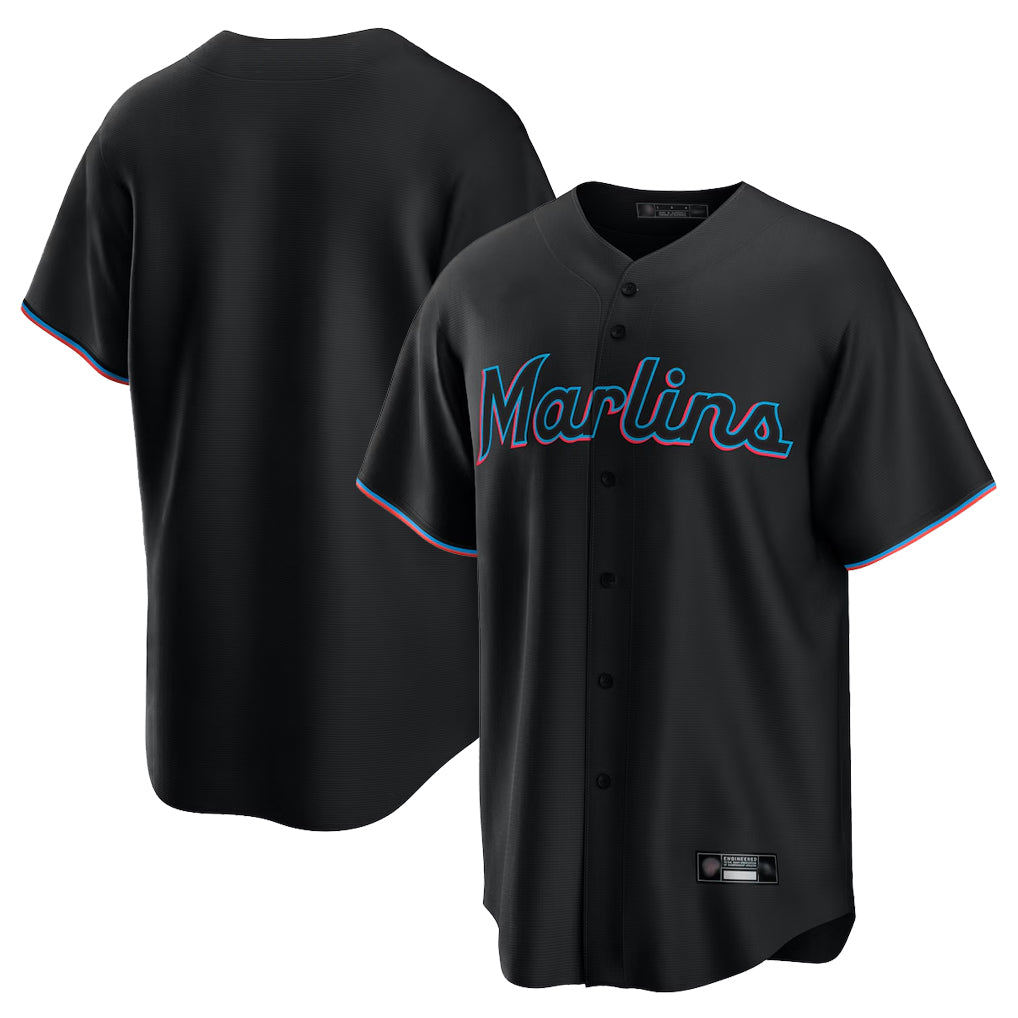 M.Marlins ## Marlins Blank Player Black  Home Game Jdoa Stitched Jerseys