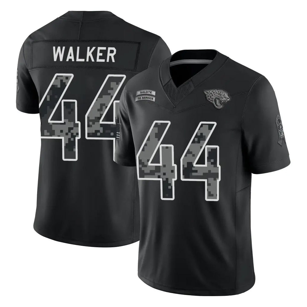 J.Jaguars #44 Travon Walker Player Black Limited 2026 Salute to Service Home Game Jdoa Stitched Jerseys