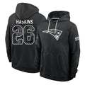 NE.Patriots #26 Hassan Haskins Player 2026 Black Logo Pullover Hoodies Limited Game Jdoa Stitched Jerseys