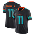 M.Dolphins #11 Dante Trader Jr. Player Black Limited Pitch Rivalries Collection Home Game Jdoa Stitched Jerseys