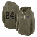B.Bills #24 Cole Bishop Player Olive Salute to Service Hoodies Jdoa Stitched Jerseys