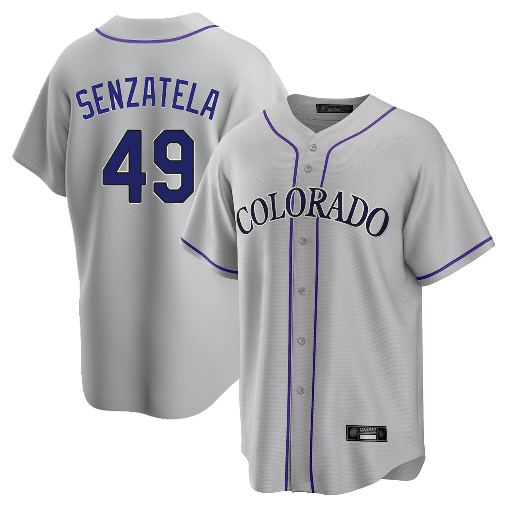 C.Rockies #49 Antonio Senzatela Player Gray Game Home Jdoa Stitched Jerseys