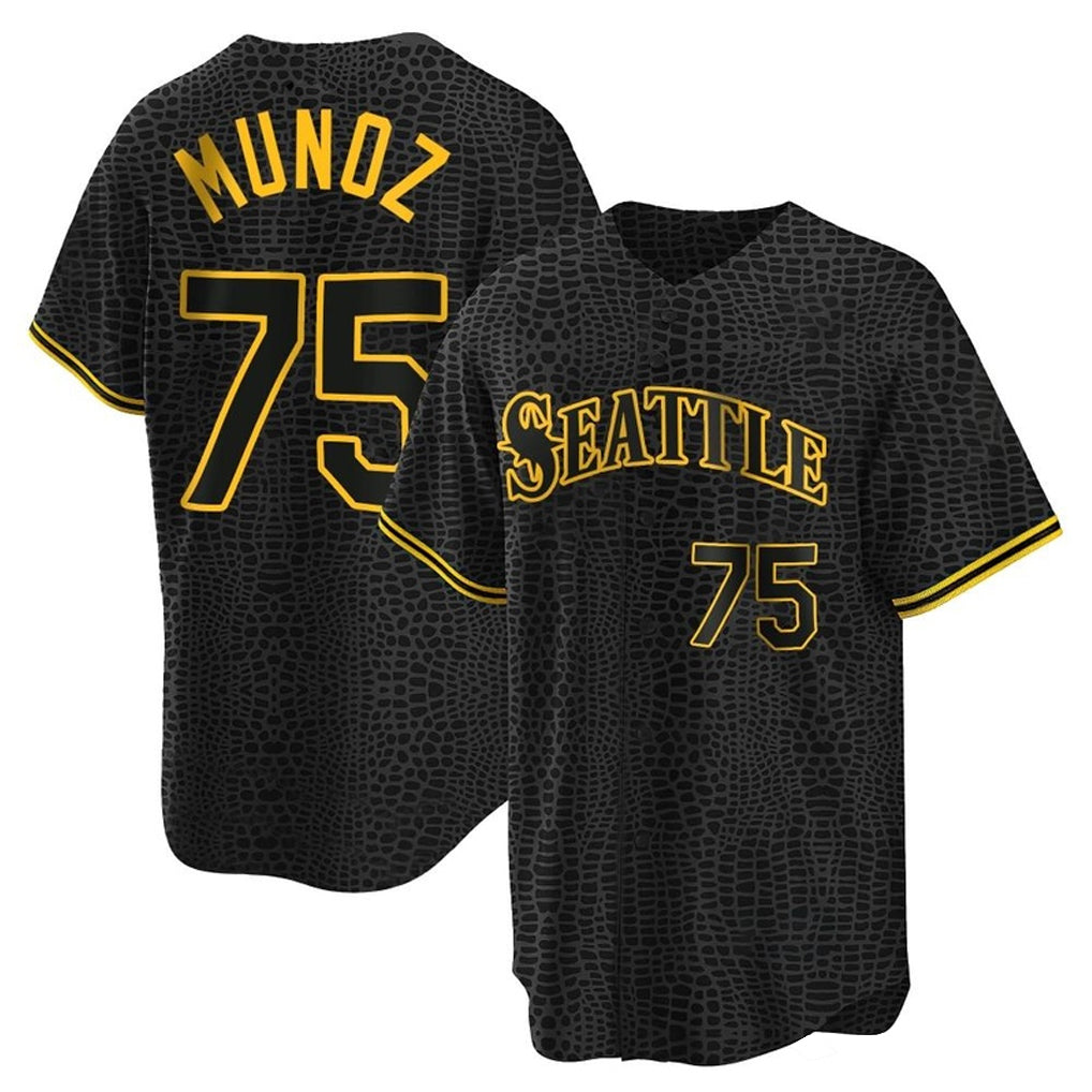S.Mariners #75 Andres Munoz Player Black Snake Skin City Home Limited Jdoa Stitched Jerseys