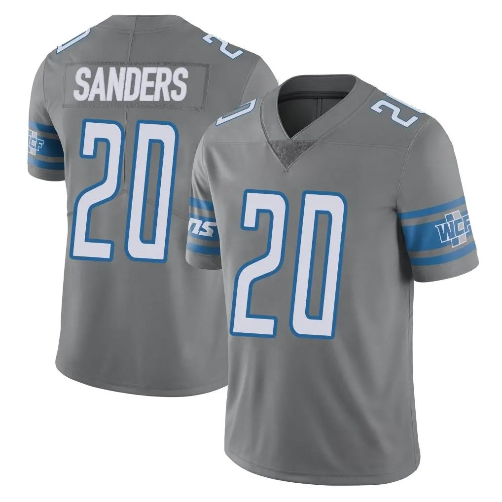 D.Lions #20 Barry Sanders Player Gray Vapor Untouchable Limited Home Game Jdoa Stitched Jerseys