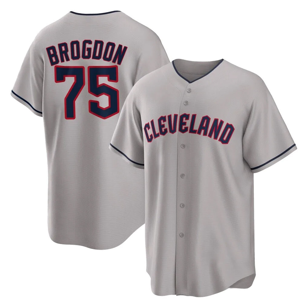 C.Guardians #75 Connor Brogdon Player Gray Game Home Jdoa Stitched Jerseys