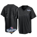 LA.Dodgers #22 Clayton Kershaw Player Black World Series Pitch Fashion T-shirt Jdoa Stitched Jerseys